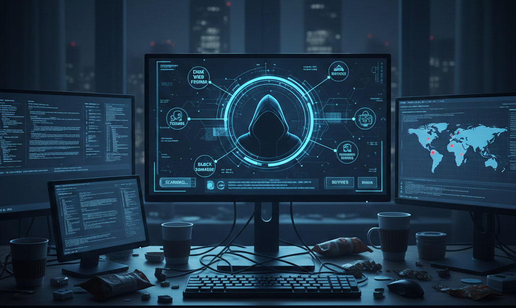 Dark Web Monitoring Illustration